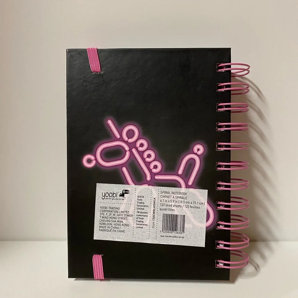 Yoobi Unicorn Spiral Notebook Pink Hardcover Journal 5.9 in X 4.1 in Stationery